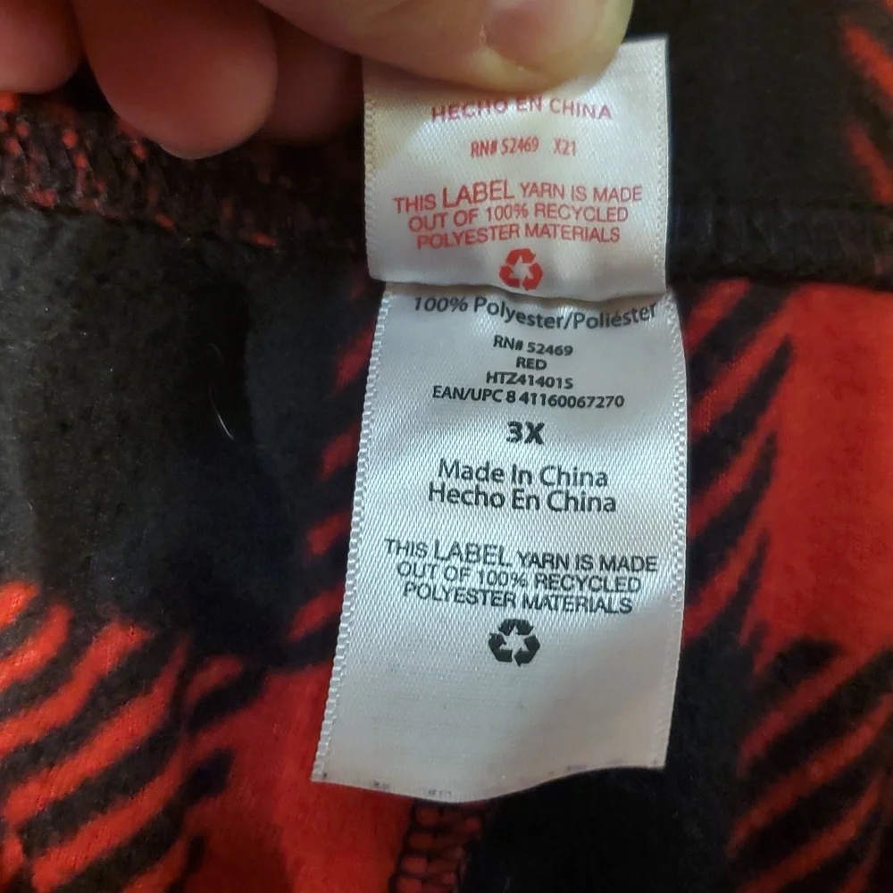 Holiday Time Red and Black‎ Plaid Fleece Jogger Pants Pajamas Size 3X Womens